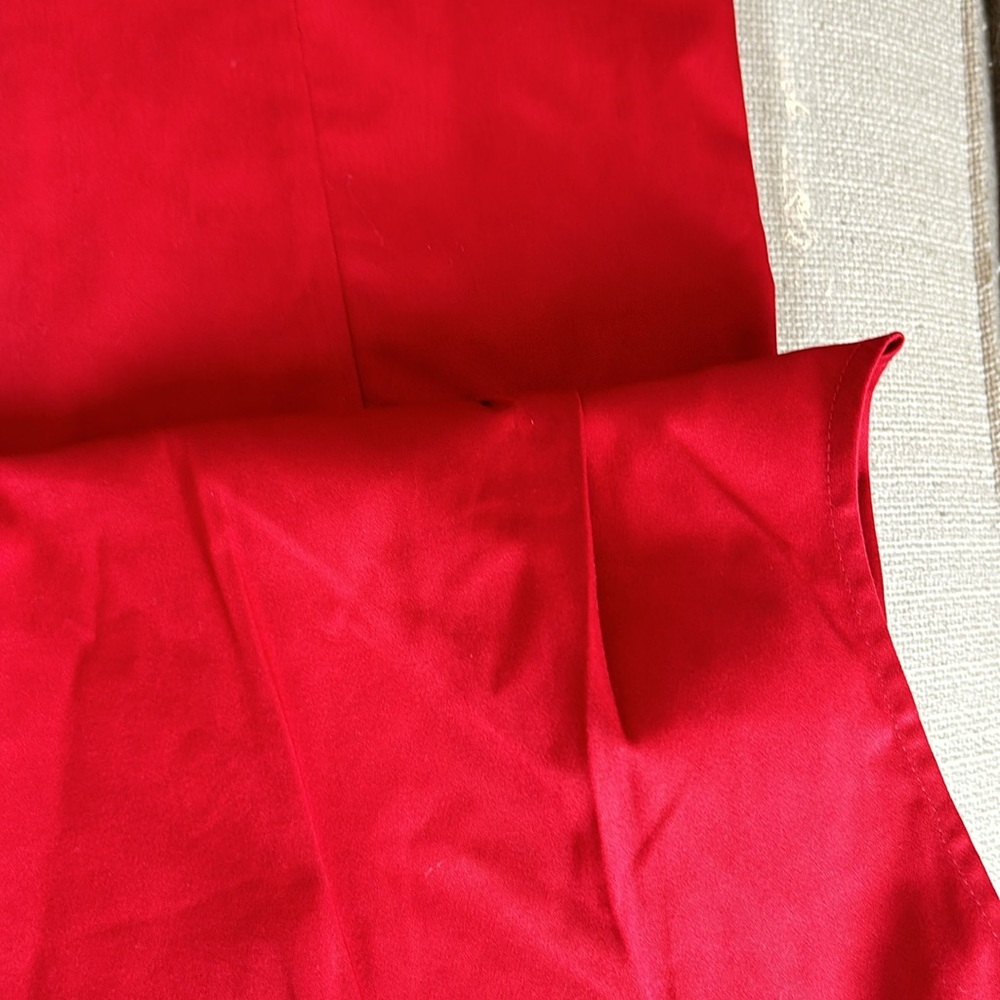 NWT Helsa Stretch Cotton Sateen Midi Dress - Red Lipstick - Picture 7 of 10